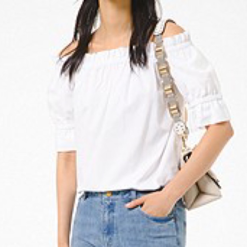 Michael Kors White off the shoulder cotton top